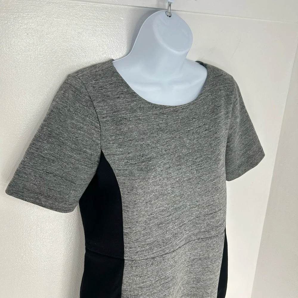 J. Crew Colorblock‎ Sheath Dress Size 6 Black Grey Career Dark Academia